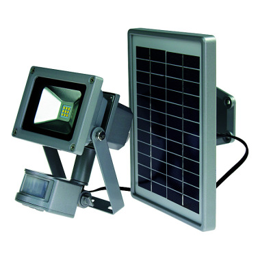 as - Schwabe 46978, 10 W Solar CHIP-LED Akku-Strahler mit Bewegungsmelder