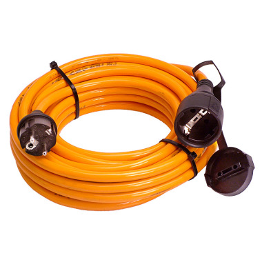 as - Schwabe 59210 Baustellen-Panzerleitung 10m, orange, Stecker u. Kupplung