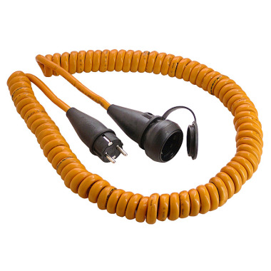 as - Schwabe 70415 Baustellen-Spiralkabel 5 m, orange, Stecker u. Kupplung