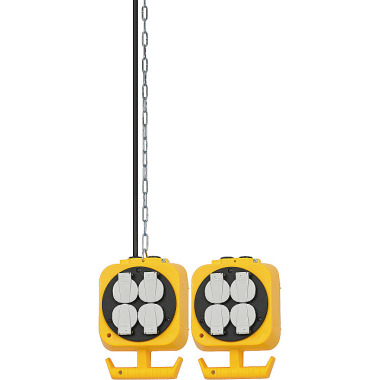 Brennenstuhl Pendel Stromverteiler / Hängeverteiler mit 2 x 4 Schutzkontakt-Steckdosen (Made in Germany) 1151760