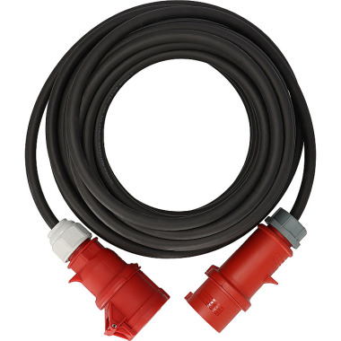 Brennenstuhl CEE Verlängerungskabel mit Phasenwender IP44 (10m Kabel, H07RN-F 5G4,0, 5-polig mit CEE Phasenwender und Kupplung, für den Außenbereich IP44, Made in Germany) schwarz 1169390100