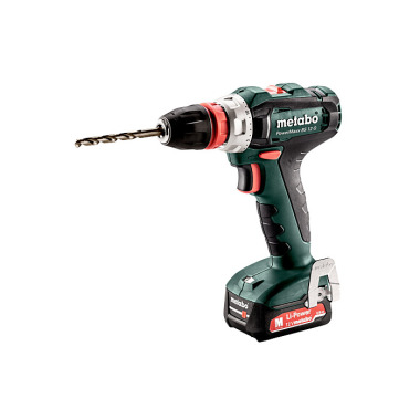 Metabo Akku-Bohrschrauber PowerMaxx BS 12 Q (601037500) metaBOX 118 12V 2x2Ah Li-Power + SC 30