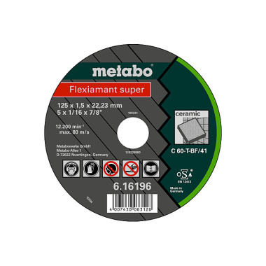 Metabo Flexiamant super 115x1,5x22,2 Keramik, Trennscheibe, gerade Ausführung (616195000)