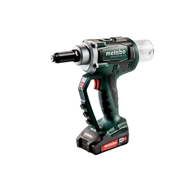 Metabo Akku-Blindnietpistole NP 18 LTX BL 5.0 (619002500) metaBOX 145 L 18V 2x2Ah Li-Power + ASC 55