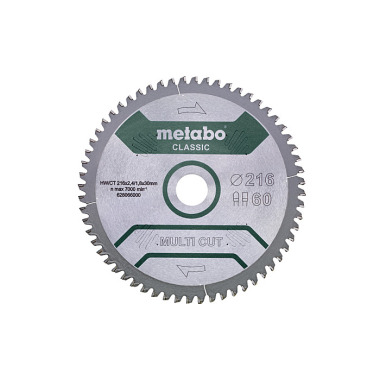 Metabo Sägeblatt multi cut - classic, 216x2,4/1,8x30, Z60 FZ/TZ, 5°neg. (628066000)