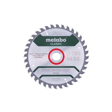 Metabo Sägeblatt precision cut wood - classic, 160x2,2/1,4x20 Z36 WZ 10° (628278000)