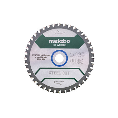 Metabo Sägeblatt steel cut - classic, 165x1,6/1,2x20 Z40 FZFA/FZFA 4° /B (628651000)