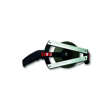 BMI Steel tape measure - white lacquered, 13mm, 100m, mm/- with hook ring, frame Standard size IV 501044100BHF