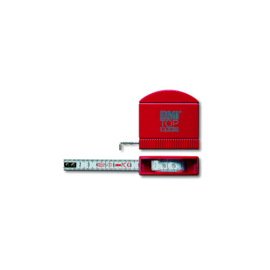 BMI Pocket tape measure - TOP 3m, mm/mm graduation, red housing - loose packed 407341030