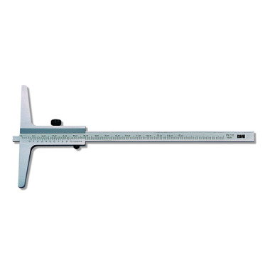 BMI Depth caliper 150mm with locking screw in imitation leather case 763150