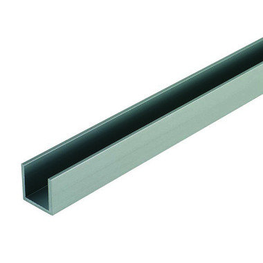 Woelm HELM U-rail for fixed part EV1 anodised, stock length 6 metres 0057170