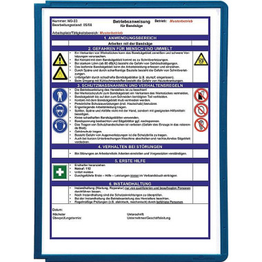DURABLE Sichttafel PP m.Profilrahmen dunkelblau DIN A4 reflexionsarm 5St./Btl.DURABLE 560607