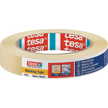 Tesa Kreppband 4323 leicht gekreppt hellbeige L.50m B.19mm Rl.TESA 04323-00040-00