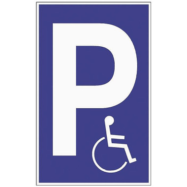 Parkplatzbeschilderung Parken f.Behinderte L250xB400mm Ku.blau/weiß 3000277681