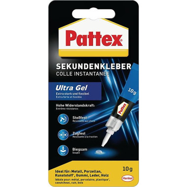 Sekundenkleber Ultra Gel 10g farblos Tube PATTEX PSG4C / 1865943