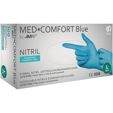 Einw.-Handsch.Med Comfort Blue Gr.M blau Nitril PSA III 100 St./Box 01192-M