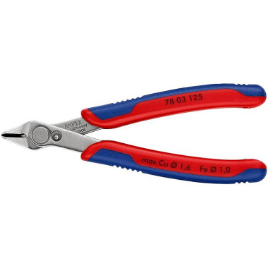 Elektronikseitenschneider Super-Knips® INOX L.125mm Form 0 Facette nein pol.KNIPEX 78 03 125