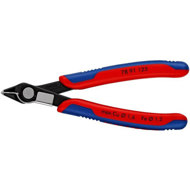 Elektronik-Seitenschneide r Super-Knips® L.125mm Form 8 Facette ja,sehr kl.brün.KNIPEX 78 91 125