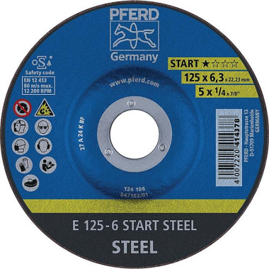 Schruppscheibe STEEL BOX DxS7,2mm ger.STEEL Bohr.22,23mm Box á 10 St.PFERD 69220434