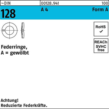 Federring DIN 128 A 2,2 A 4 1000 Stück 001289410022000