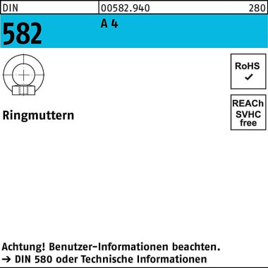 Ringmutter DIN 582 M8 A 4 1 Stück 005829400080000