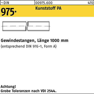 Gewindestange DIN 975 M12 x 1000mm Polyamid 1 Stück 009756000120000