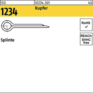 Splinte ISO 1234 3,2x 20 Kupfer 100 Stück 012343010032020