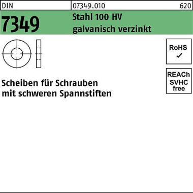 Scheibe DIN 7349 31x68x10 Stahl 100HV galv.verz. 2 5 Stück 073490100310000