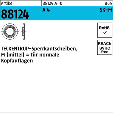 Sperrkantscheibe R 88124 M12x27,25x1,8 A 4 500 Stü ck TECKENTRUP 881249400120000