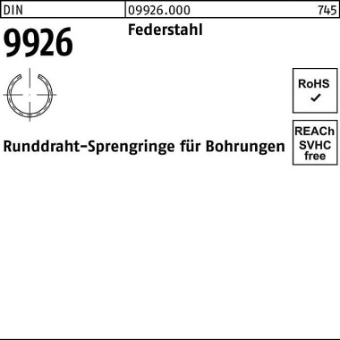 Sprengring DIN 9926 18 Fe derstahl Runddraht 2000 S tück 099260000180000