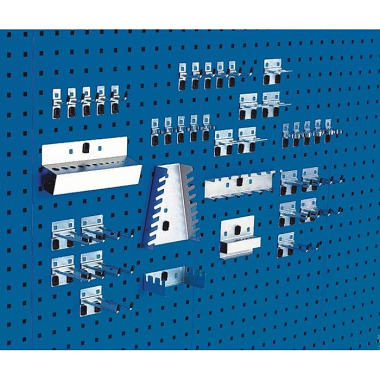 Werkzeughaltersortiment 40-tlg.verz.f.Lochplatten 10 Haken/10 Doppelhaken/20 div.Hal.BOTT 14031414