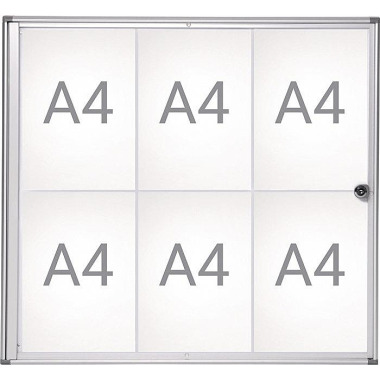 Schaukasten 6xA4 B710xH651mm abgeschrägte Ecken f.Innenber.MAUL 6820608