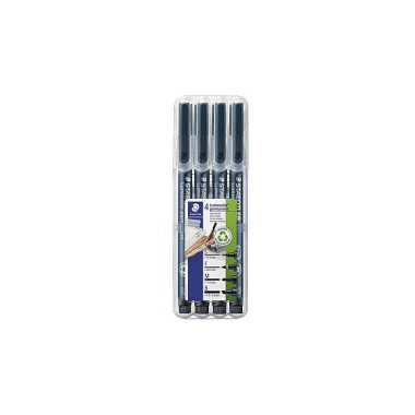 STAEDTLER Folienstift Lum ocolor 31-9WP4GS 0,4-2,5m m sw 4 St./Pack. 156044990