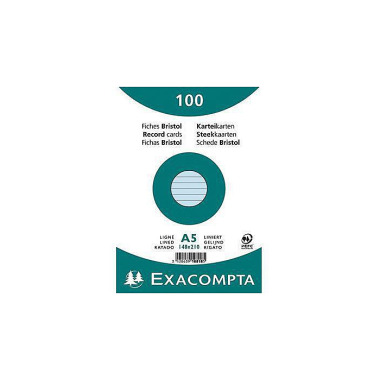 Exacompta Karteikarte 108 18SE DIN A5 liniert blau 100 St./Pack. 144075350