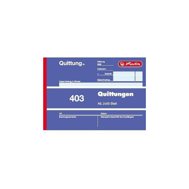 Herlitz Quittungsblock 40 3 886614 A6 quer Blaupapi er 2x50Blatt 114030200