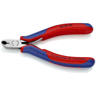 Knipex Elektronik-Vornschneider spiegelpoliert mit Mehrkomponenten-Hüllen 115mm 64 42 115 SB