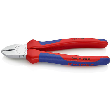 Knipex Diagonal Cutter chrome plated with multi-component grips 180mm 70 05 180 SB