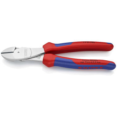 Knipex High Leverage Diagonal Cutter chrome plated with multi-component grips 200mm 74 05 200