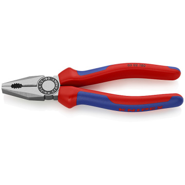 Knipex Combination Pliers black atramentized with multi-component grips 180mm 03 02 180