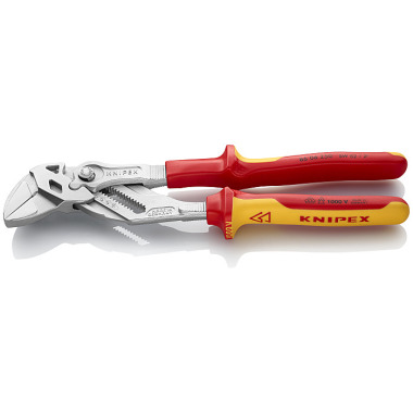 Knipex Zangenschlüssel Zange und Schraubenschlüssel in einem Werkzeug 250 mm verchromt mit Kunststoff überzogen 86 06 250