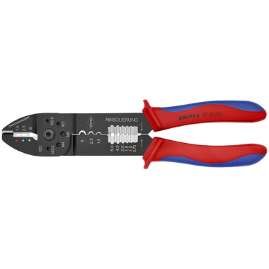 Knipex Crimpzange 240 mm schwarz lackiert mit Mehrkomponenten-Hüllen 97 32 240