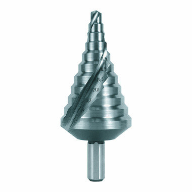 Ruko Step drills HSS, spiral fluted with split point for metric cable connections 101090