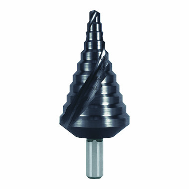 Ruko Step drills HSS-TiAlN, spiral fluted with split point for metric cable connections 101090F