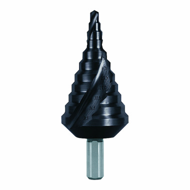 Ruko Step drills HSS-TiAlN, spiral fluted with split point for metric cable connections 101091F