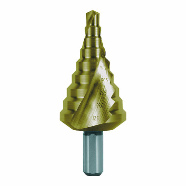 Ruko Step drills HSS-TiN, spiral fluted with split point for metric cable connections 101092T