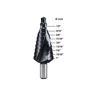 Ruko Step drill HSS-TiAlN, inch size, ground with split point 101705F