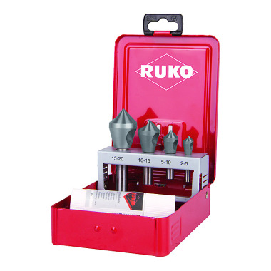 Ruko Slotted taper and deburring countersinker-set 90° HSS Co 5 102312E