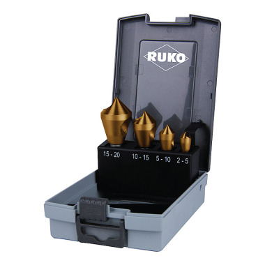 Ruko Slotted taper and deburring countersinker-set 90° HSS-TiN 102312TRO