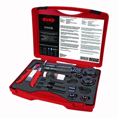 Ruko Set 5 of screw-hole punches with compact manual hydraulic punch in plastic case 109009