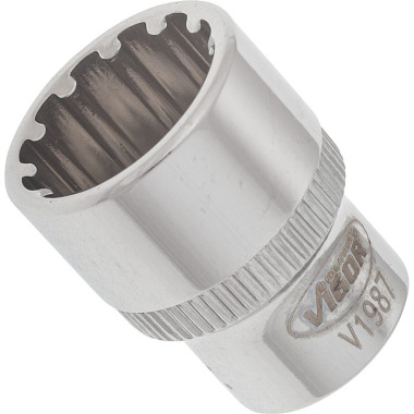 Vigor Multi-profile socket wrench insert - square hollow 6.3 mm (1/4 inch) - multi-profile - 14 V1987